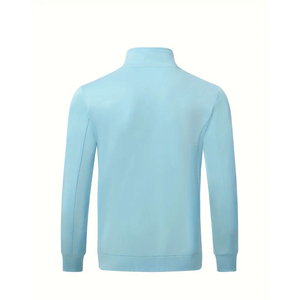 Conjunto Deportivo Unisex Azul Claro, Chaqueta con Cierre Completo y Pantalones, Color Sólido, Ropa Deportiva Informal para Adultos, Temporada de Primavera, Secado Rápido - Product Image 2