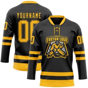 Vente en gros d'usine, maillot de hockey sur glace personnalisé de qualité supérieure pour hommes et jeunes, entièrement brodé avec nom, numéro et logo, stock USA Canada - Product Image 2