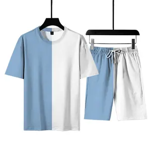 2色t恤和2色短裤两色t恤两色短裤定制t恤套装