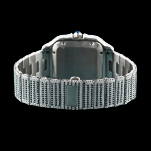 Número rojo Iced elegante correa de acero inoxidable reloj Moissanite diamante corte brillante 41mm diámetro cualquier ocasión Eta Glass Charm - Product Image 4