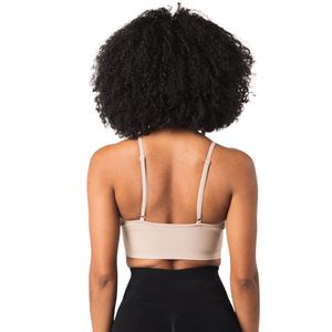 Sujetador Deportivo Acanalado Sin Costuras para Mujer, Color Beige, Ligero, para Fitness, Entrenamiento, Running, Yoga, Gimnasio y Ropa Deportiva - Product Image 2