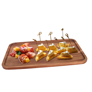 Plateaux alimentaires polyvalents en bois d'acacia pour le service et l'affichage dans la cuisine, le café, le restaurant ou la maison Idéal pour les repas chauds et froids - Product Image 3