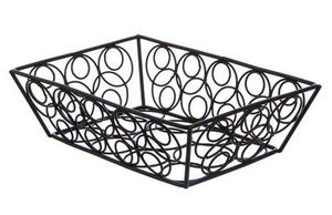 Panier de rangement pour pain et fruits, en métal de qualité supérieure, au design attrayant, couleur noire, revêtement poudré, à prix impressionnant. - Product Image 3