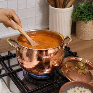 Olla de Cobre Puro con Tapa a Juego, Ideal para Cocinar a Diario, Servir y Uso Comercial en Cocinas Domésticas, Hoteles y Restaurantes - Product Image 3