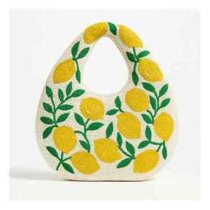 Sac coloré indien fait main perlé, artisanat ethnique de luxe, poignée baguette en perles de verre, accessoire de mode durable et tendance en cristal - Product Image 3