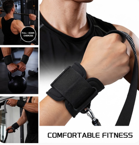 Sangles de poignet professionnelles en néoprène avec anneau en D pour l'entraînement musculaire, la remise en forme, l'exercice en salle de sport, avec logo personnalisé - Product Image 4
