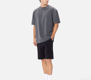 Camiseta de Hombre de Algodón Tejido de Alta Calidad OEM, Corte Holgado, Color Gris Oscuro, Estilo Urbano, con Estampado Personalizado en la Parte Delantera - Product Image 5