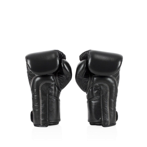 ถุงมือชกคิกบ็อกซิ่งคุณภาพดีที่สุด สีดำ Fairtex หนังวัวแท้ อุปกรณ์ชกมวย Fairtex สำหรับการฝึกซ้อมระดับมืออาชีพ - Product Image 4
