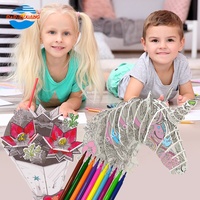 Großhandel hübsches pädagogisches Puzzlespiel, buntes Papier Blumen karton Malerei Design lustige Aktivitäten 3D-Puzzle