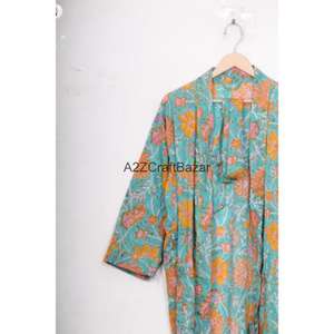 Kimono Ligero de Algodón para Mujer, Estampado Floral, Talla Única, Ropa de Playa, Cubre Bikini, para Verano y Otoño, Ropa de Dormir - Product Image 3