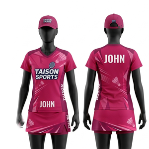 Premium Polyester Badminton Uniform Women Breathable Quick Dry Grey Set With Green White Panel Design <b>Custom</b> Sublimation Logo - Product Image 5