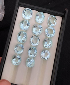 Lot de pierres précieuses d'aigue-marine naturelle, tons blanc et bleu, excellente taille, clarté impeccable, pierres brutes pour bijoux - Product Image 4