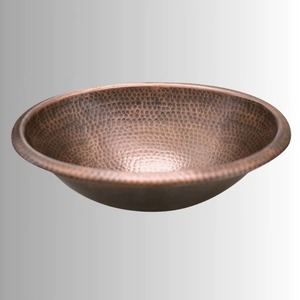 Évier simple en cuivre à installation sous plan pour cuisine ou bar, surface polie moderne de qualité supérieure, design personnalisable - Product Image 1