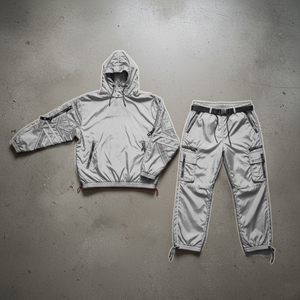 Custom Breathable Detachable Boxy Fit Sweatsuits Zip up Screen Printing Tracksuits Piping Embroidery Patch Men's Set - Product Image 2