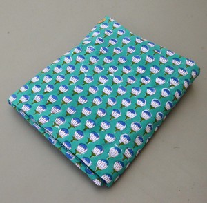 Jaipuri style Teal Lotus Hand Block Printed Cotton Fabric | Soft Indian Floral Cotton Yardage for Clothing & Home Décor - Product Image 5