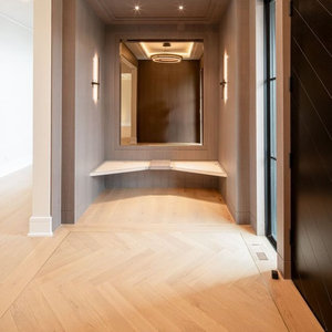 Parquet en bois massif à chevrons 15 mm en chêne blanc brossé, bloc d'ingénierie pour cuisine - Product Image 5