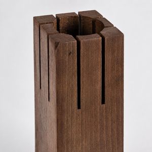 Porte-bougie rectangulaire en bois de style rustique, résistant à la chaleur, fait à la main, en bois naturel, centre de table de Noël - Product Image 4