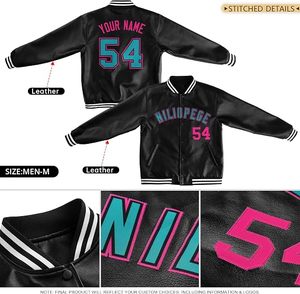 Chaquetas de Béisbol Personalizadas de Cuero con Letras Bordadas, Nombres y Números Personalizados, Logotipo del Equipo para Adultos y Jóvenes - Product Image 3