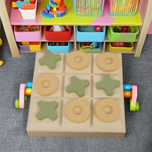Juego de Tic Tac Toe Educativo de Madera de Pino Americano Resistente para Niños de 5 a 7 Años, para Área de Juegos - Product Image 3