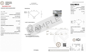 Diamant de laboratoire de 2,50 carats, forme ovale, sans défaut, couleur CVD E, clarté VS1, avec certificat IGI, blanc pur, pour bijoux de mode - Product Image 2