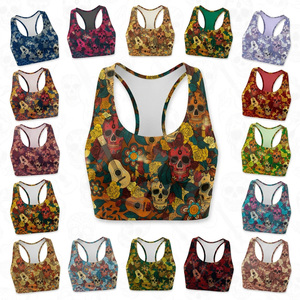 Whole Sale Eco Friendly Racerback Sports <b>Bra</b> Latest Design Custom Print Gym Workout Crop Top Stretch Fitness Yoga Wear <b>Bra</b> - Product Image 1