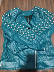 Chaqueta Varsity de Cuero Genuino, a la Moda, con Cierre, Impermeable, Calefactable y Transpirable para Mujer - Product Image 6