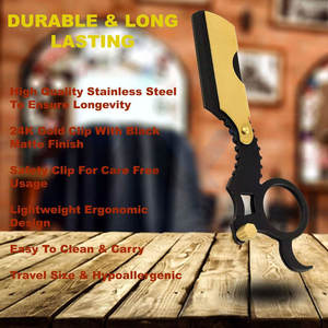 Rasoirs droits professionnels pour hommes, kit de rasage de barbier à bord droit, rasoir de sûreté pour rasage ras du coup et coupe de barbe, shavette - Product Image 5