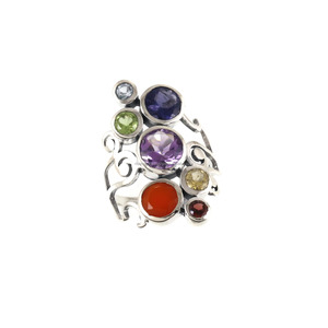 Nouveauté minimaliste 925 argent Sterling femmes 7 Chakras bague originale pierre précieuse religieuse tenue quotidienne bijoux cadeau en vrac - Product Image 4