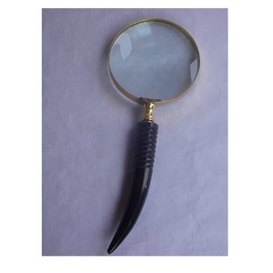 New Arrival Magnifying Glass Bone Handle Checkered Pattern <b>Magnifier</b> Ideal for Reading Inspecting Jewelry Stamps or Decoration - Product Image 3