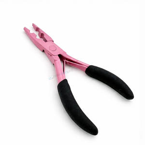 Pince professionnelle pour retirer les extensions de cheveux, en alliage d'aluminium rose, poignée antidérapante, outil de salon, prix d'usine, OEM ODM - Product Image 1