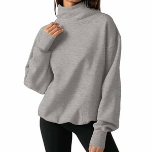 Sweat-shirts vierges personnalisables avec logo de marque, en molleton épais, à épaules tombantes, col montant, coupe courte, vente en gros - Product Image 2
