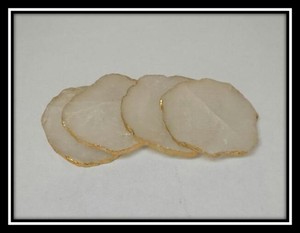 Natural Quartz Stone <b>Coaster</b> Set Handmade Crystal Agate <b>Coasters</b> Gold Edge Decorative <b>Drink</b> <b>Coasters</b> for Home Table Dining Room - Product Image 6