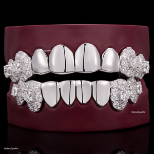 Grillz personnalisés en argent sterling 925 avec diamants Moissanite VVS, capuchons dentaires de luxe style Hip Hop, bijoux pour hommes et femmes - Product Image 1