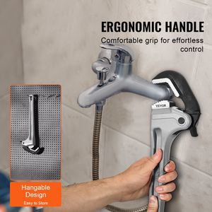 Clé à tuyau droite ergonomique en aluminium de 18 pouces, facile à transporter, avec réglage automatique de la mâchoire, clé de plomberie réglable - Product Image 5