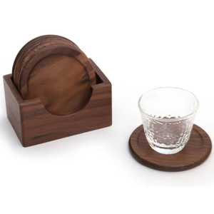 Wooden Square <b>Coasters</b> Set Holder Modern Non-Slip Table Mats Reusable Eco-Friendly Durable 60cm Diameter <b>for</b> Home Decor Holiday - Product Image 2