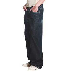 Unisex Baggy <b>Wide</b> <b>Leg</b> Solid Washed Mid Black Denim <b>Jeans</b> Loose Fit Casual Breathable Quick Dry Cotton Pants Wholesale Bulk - Product Image 5