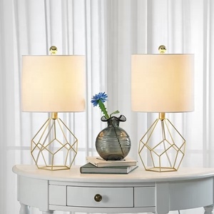 <b>Crystal</b> Prism Metal <b>Table</b> <b>Lamp</b> with Geometric Gold Iron Base Premium Linen Drum Shade Warm Ambient Lighting for Modern Homes - Product Image 6