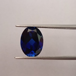 Piedra preciosa suelta de corte ovalado azul, cultivada en laboratorio al 100%, certificada por IGI, hecha a mano en India, para la elaboración de joyería elegante, anillos y pendientes. - Product Image 3