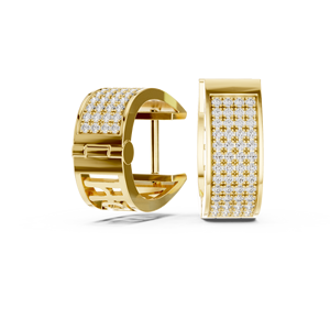 Pendientes de Aro Anchos de Oro Amarillo de 18K con Moissanita Pavé, Certificados IGI, Joyería Fina de Lujo para Mujer, Aniversario, Fiesta - Product Image 6