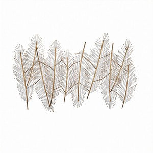 งานศิลปะตกแต่งผนังลายขนนก ดีไซน์ตามสั่ง ขายส่ง ภาพนามธรรม ชุบทอง - Product Image 1