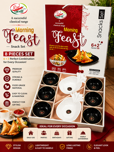Luxury Glass <b>Dinnerware</b> Gift <b>Set</b> <b>6</b>-Piece Tableware 2 Plates 4 Bowls Food Grade Microwave Safe Printing <b>for</b> Home Party - Product Image 2