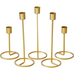 Venta al por Mayor de Portavelas de Hierro Metálico de Lujo, Centro de Mesa Decorativo para Sala de Estar, Disponible a Buen Precio - Product Image 1