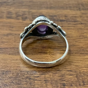 Elegant Handcrafted Oval Amethyst Gemstone <b>Silver</b> <b>Ring</b> Vintage Style <b>Statement</b> <b>Ring</b> Bulk Supplier - Product Image 4