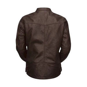 Veste en cuir véritable marron pour homme, design tendance hiver 2025, prix abordable - Product Image 3