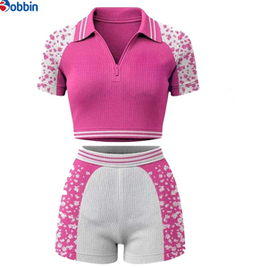 Conjuntos de Ropa de Primavera/Verano para Mujer, Diseño Personalizado, Estilo Urbano, Conjuntos Deportivos, Top de Manga Corta y Pantalones Cortos hasta la Rodilla, Última Moda en Venta - Product Image 2
