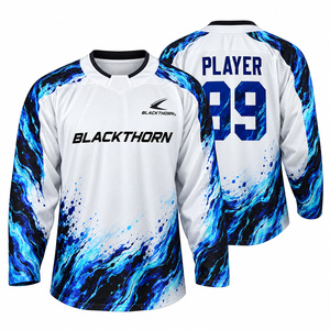 Maillots de hockey personnalisés de qualité supérieure avec impression numérique, design drapeau, logo couleur au choix, 100 % polyester, faible MOQ, fabricant - Product Image 3