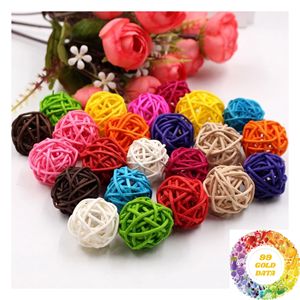 Bolas de Ratán Tejidas a Mano para Decoración de Fiestas, Accesorios Artesanales Coloridos para Decoración de Mesas, Eventos, Bodas y Manualidades Creativas - Product Image 1