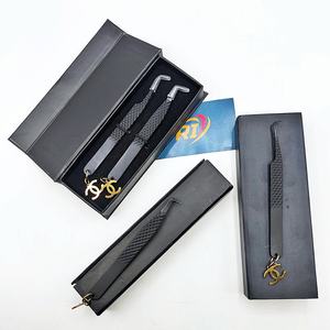 Pince à épiler double pour cils, couleur personnalisée, durable, de précision, antistatique, en acier inoxydable, pointes diamantées, multi-usages, logo personnalisé - Product Image 4