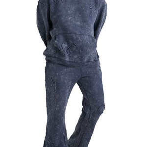 Conjunto Deportivo Ecológico NIGHTJAR INDUSTRY Acid Wash 2 en 1, 100% Algodón, con Capucha, Estilo Casual Urbano para Hombre y Mujer - Product Image 4