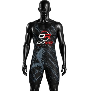 Maillot de lutte sans couture respirant pour homme ORVO, imprimé dragon vert, séchage rapide, débardeur sportif, col rond, design ajusté - Product Image 5